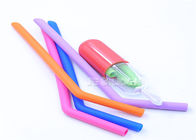 Colorfast Healthy Bendy Silicone Straws , Skinny Reusable Straws Non Toxic