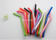 Bent Straight Candy Color Food Grade Silicone Straws Bacteria Resistant