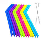 Fancy BPA Free Reusable Straws , Travel Collapsible Silicone Straw Colorfast