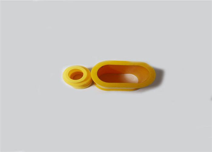 Shockproof Molded Silicone Parts Odorless , Yellow Silicone Tubing Connectors