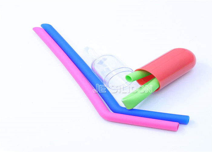 Durable Silicone Smoothie Straws , Flexible Reusable Straws Long Lifetime