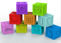Food Grade Embossed Silicone Rubber Block , Silicone Baby Stacking Blocks