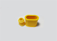 Shockproof Molded Silicone Parts Odorless , Yellow Silicone Tubing Connectors