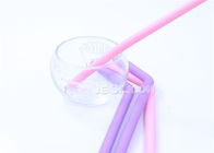 Safe Bubble Tea Straws With Brush , Silicone Boba Straws No Rubber Taste